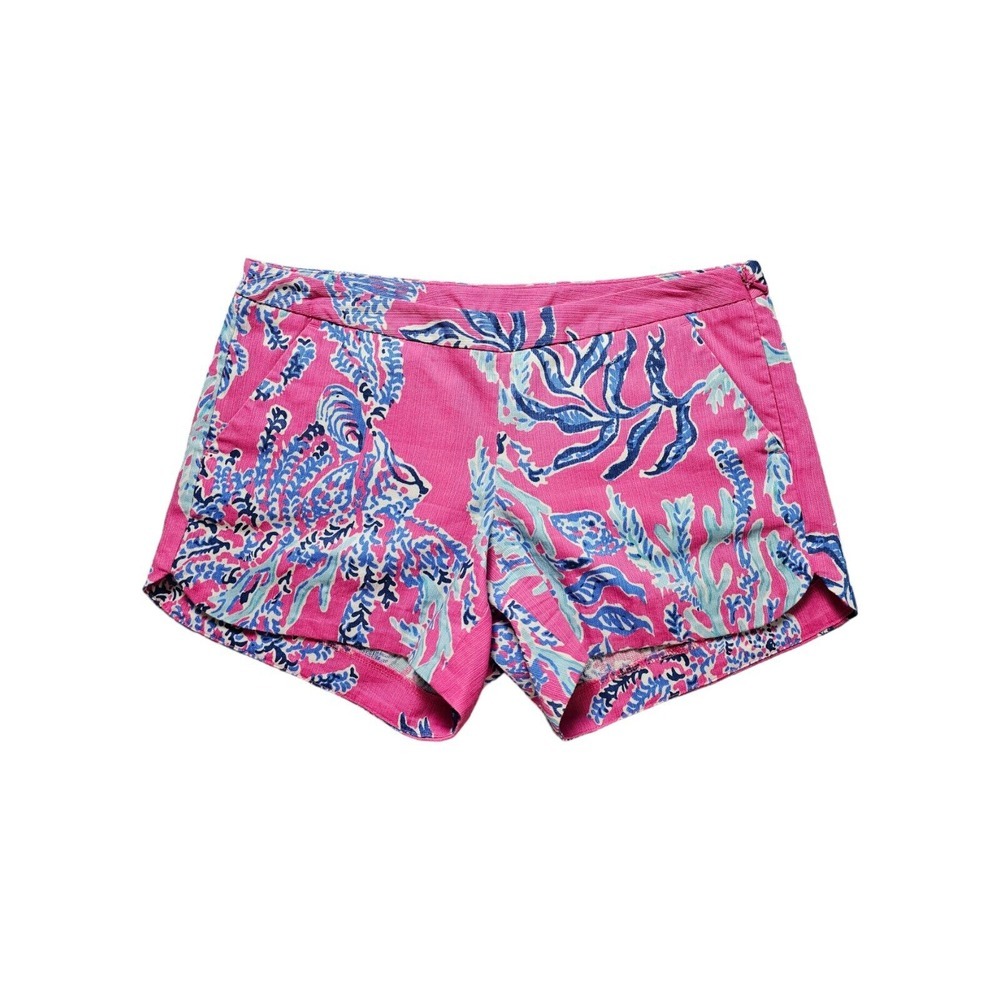 Lilly Pulitzer Addie Short Pink Blue Size 0 Preppy Coastal Colorful Bright Girly